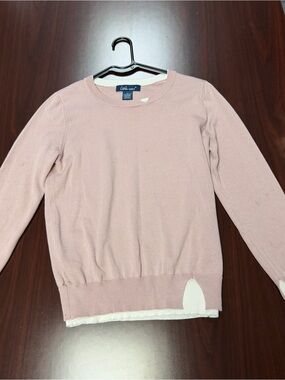 Lands' End Women's Crewneck Sweater - Blush Pink
